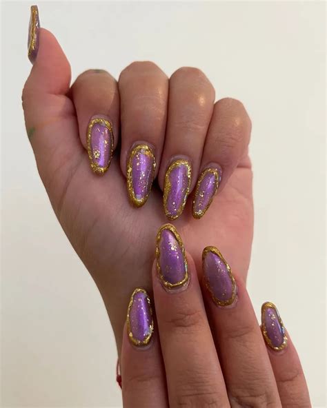 30+ Purple and Gold Nails that Make a Statement - Nail Designs Daily