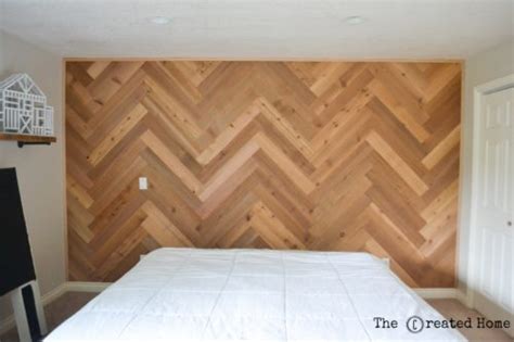 How to DIY a Herringbone Accent Wall - The Created Home