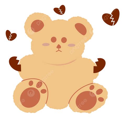 Cute Korean Bear White Transparent, Cute Korean Bear Broken Heart, Cute Korean Bear, Korean Bear ...