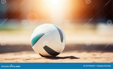 Volleyball Ball on a Sunny Beach. Background for Sporting Events Stock ...