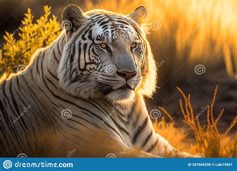 Portrait of a Wild White Tiger in Natural Habitat Stock Photo - Image ...