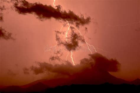 Lightning a Woolsey Peak in Arizona Stock Image - Image of atmospheric ...