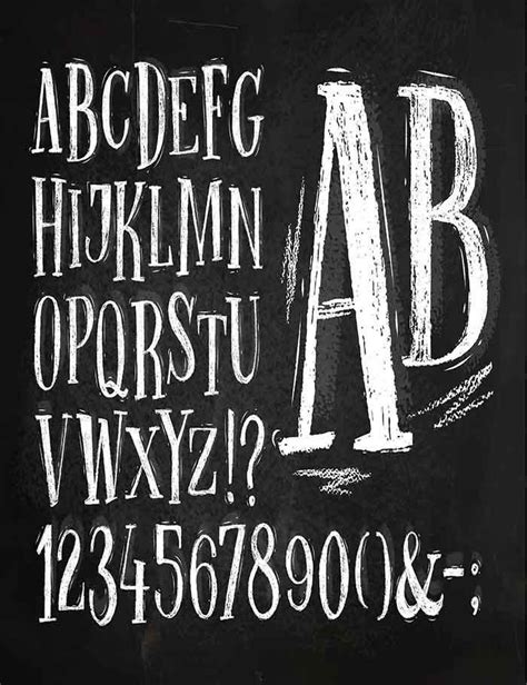 Font Pencil Vintage Alphabet Drawing With Chalk On Chalkboard Photo | Chalkboard fonts ...