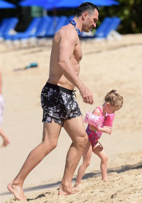 Wladimir Klitschko with Daughter on the Beach in Barbados – Celeb Donut