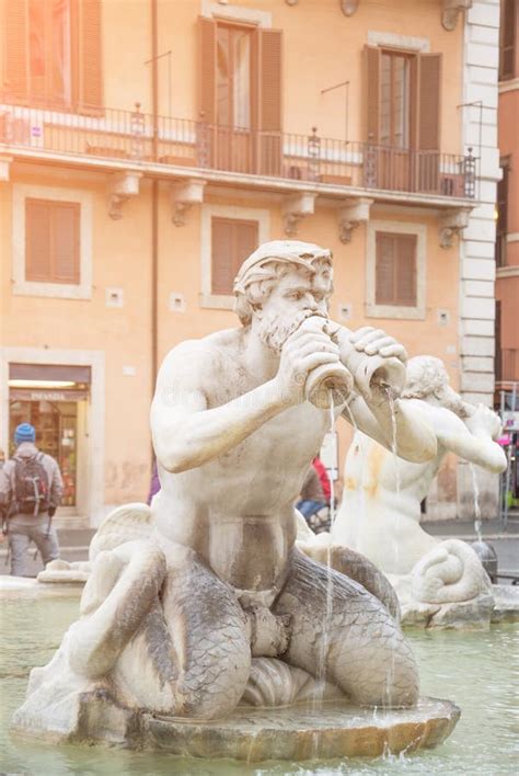 Fountain in Piazza Navona stock image. Image of culture - 140598283