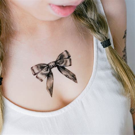 Girl Tattoos Ribbon Bow Tattoo Sticker Romantic Tattoo - Etsy Hong Kong