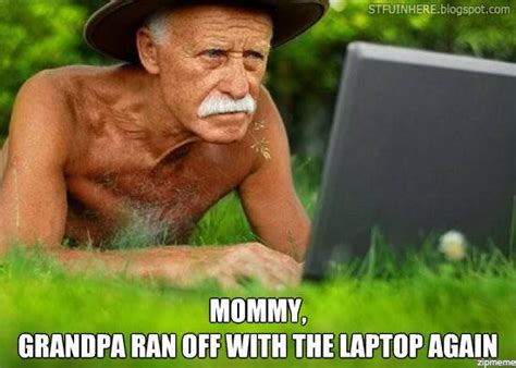 Old man using a laptop computer | Marketing humor, Internet marketing, Online dating