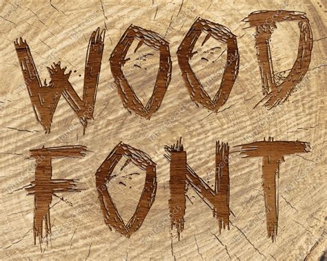 Carved Tree Font Wood Font Png Carved Wood Font Wooden - Etsy
