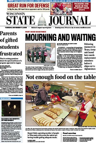 Wisconsin State Journal - Fonts In Use