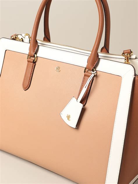 LAUREN RALPH LAUREN: handbag in two-tone saffiano leather | Handbag ...