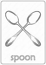Printable Spoon Coloring Page  Book PDF For Kids sketch template