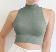 Mock Neck Crop Top - Yoga Clothing by Daughters of Culture