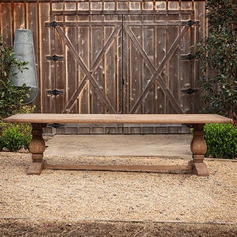 Long Rustic Wood Pedestal Dining Table | Antique Farmhouse