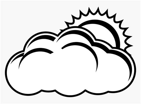 Cloudy Weather Clipart Black And White, HD Png Download , Transparent Png Image - PNGitem