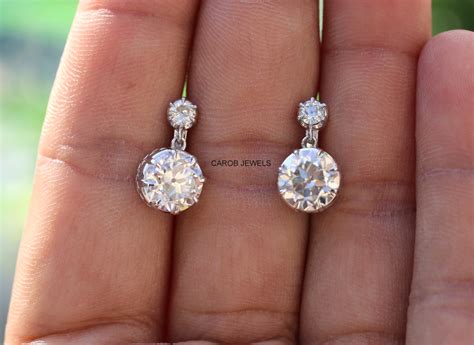 Moissanite Diamond Earring 5 CTW OEC Moissanite Dangle | Etsy