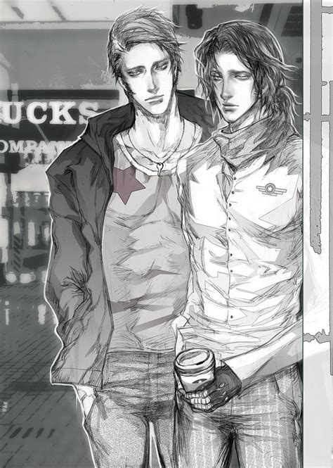 Steve and Bucky in Starbucks by TrixSr.deviantart.com on @deviantART | Stucky Art | Captain ...