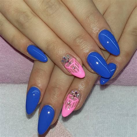 Hot Pink And Blue Nail Designs | Daily Nail Art And Design