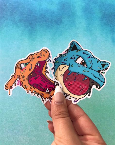 Charizard x Blastoise Säure Aufkleber Pack 2 Aufkleber | Etsy