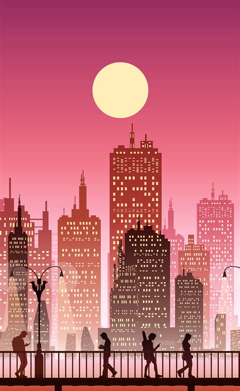 Download City, Skyline, Sunset. Royalty-Free Stock Illustration Image ...