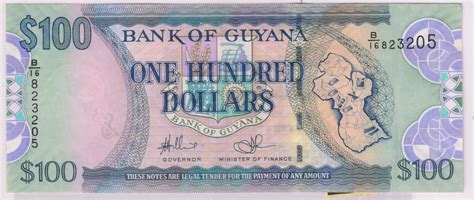 Guyana- 100 dollars unc currency note - KB Coins & Currencies