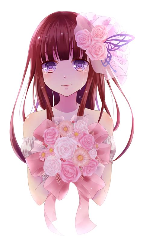 tears :: pink :: butterfly :: flower :: girl :: art (beautiful pictures) :: anime / funny ...