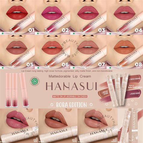 Jual HANASUI Mattedorable Lip Cream 4gr / Boba Edition 4g | Shopee Indonesia