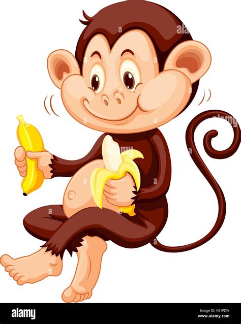 Two Cartoon Monkeys With Bananas