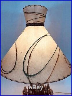 Vintage Mid Century Ceramic Volcano Lamp with Planter Fiberglass Shade Tiki Retro | Vintage ...