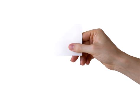 Isolated hand holding a business card 8847304 PNG