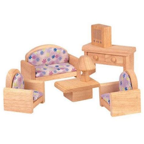 Wooden Dollhouse Furniture - Plan Toys Classic - Living Room