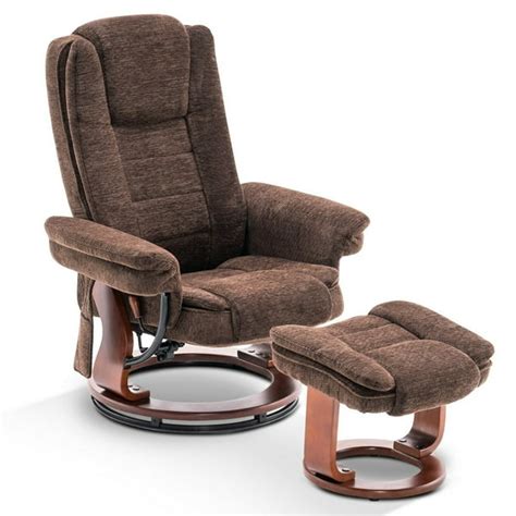 Mcombo Recliner Chair with Ottoman, Fabric Accent Chair with Vibration ...