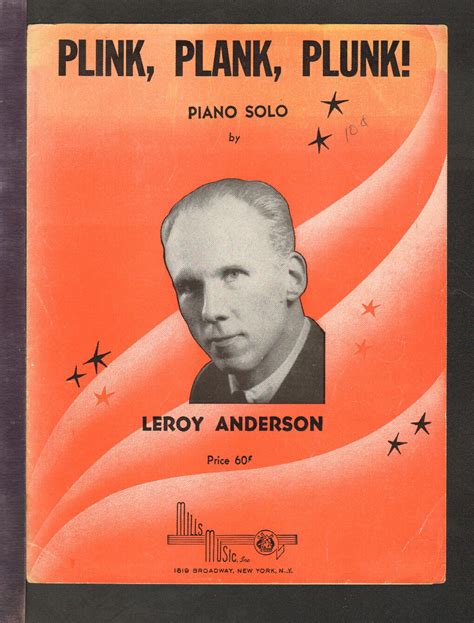 PLINK PLANK PLUNK Leroy Anderson 1952 Piano Solo Vintage Sheet Music | eBay