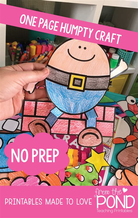 Humpty Dumpty Easy Prep Craft - great for preschool, kindergarten nursery rhyme units Writing ...