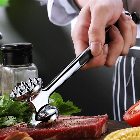 Zinc Alloy Meat Tenderizer Mallet Tool for Tenderizing Chicken Steak ...