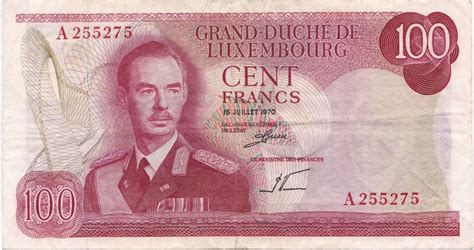 100 Luxembourg Francs banknote 1970 - Exchange yours for cash today