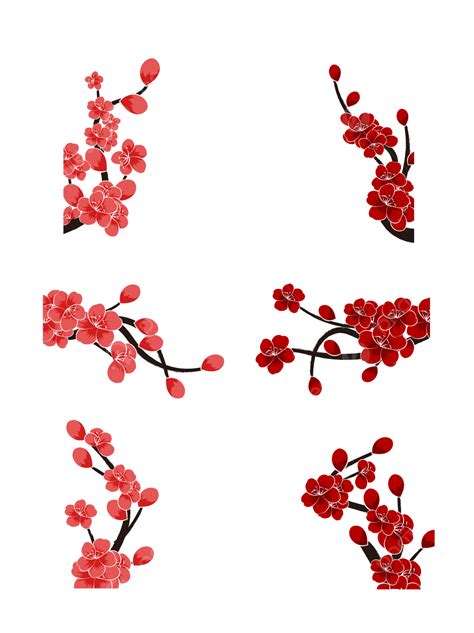 Plum Blossoms Vector Design Images, Plum Blossom Ink Painting Vector Illustration, Plum Blossom ...