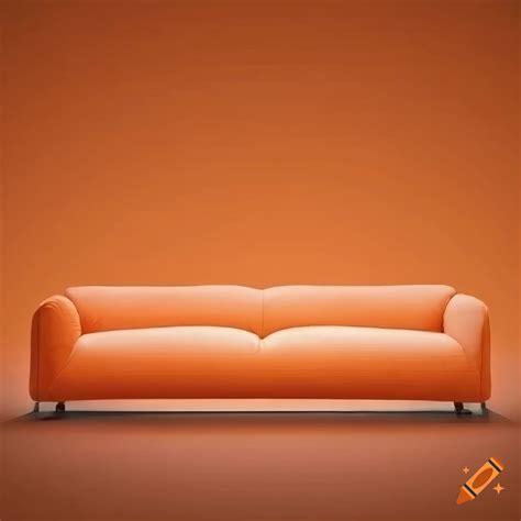 Orange sofa on black background