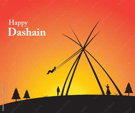 Vector illustration of peoples celebrating Dashain festival by playing ...