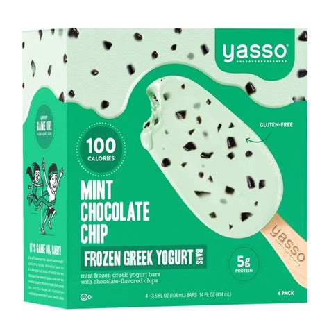 Yasso Frozen Greek Yogurt, Mint Chocolate Chip Bars (3.5 fl oz) from ...