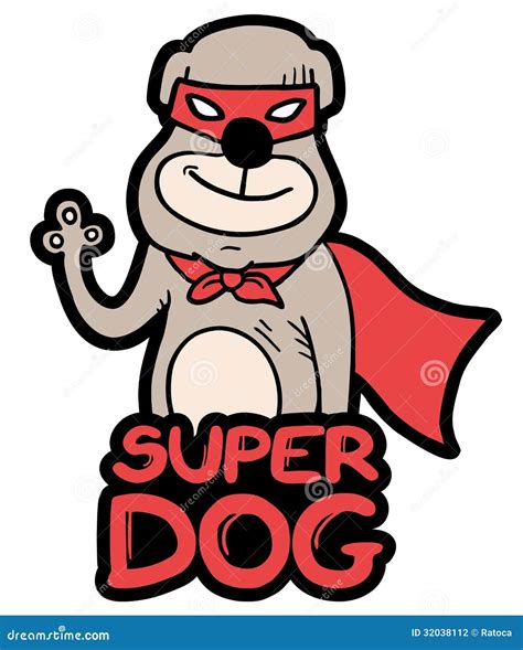 Super dog stock vector. Illustration of bone, smile, strong - 32038112