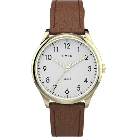 Timex - Timex Women's Modern Easy Reader 32mm Brown/Gold Genuine Leather Strap Watches - Walmart ...