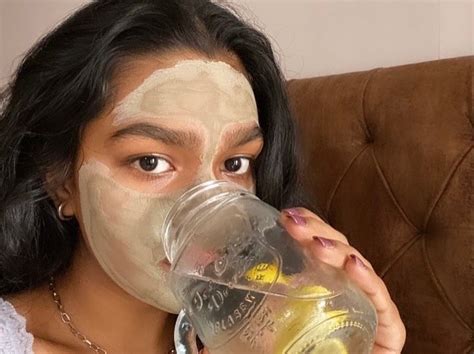 Mask selfcare skincare aesthetic | Lemon water, Skin care, Beer glasses