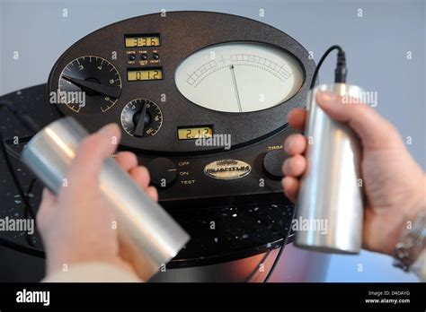 The picture shows a so-called electrometer used by Scientology for testing and auditing at the ...