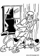 Monster In The Window Scooby Doo D904 Coloring Page Printable sketch template