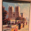 Beautiful Small Paris Street Oil Painting from French Artist Andre' : Courtland Jewels | Ruby Lane