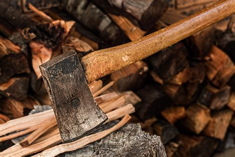 Free Images : branch, sharp, warm, trunk, tool, autumn, soil, firewood, lumber, weapon, axe ...