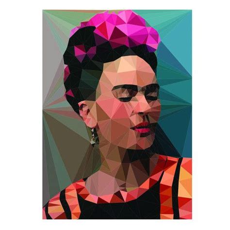 frida 2 art print geo background | Art prints, East end prints, Geometric portrait