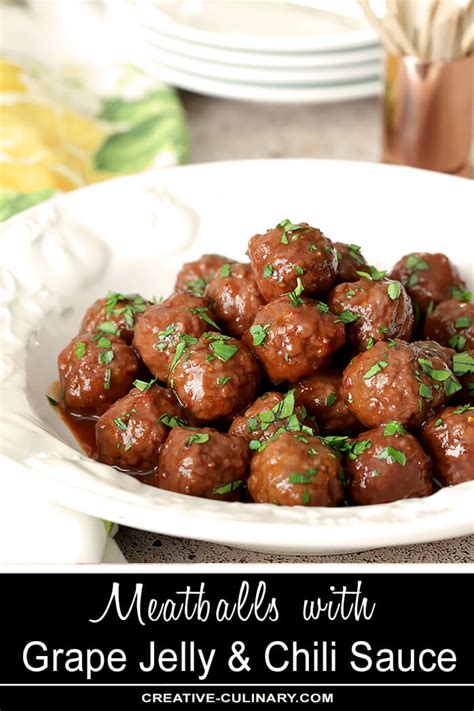 Grape Jelly and Chili Sauce Meatballs are a delicious appetizer made ...