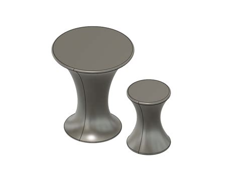 Hourglass Table and Stool Set by Tyler Nielsen | Download free STL ...