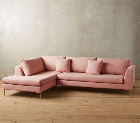 pale pink sectional | Pink sofa, Pink sofa bed, Pink sofa living